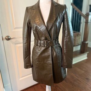 Women's olive Green Belted dress